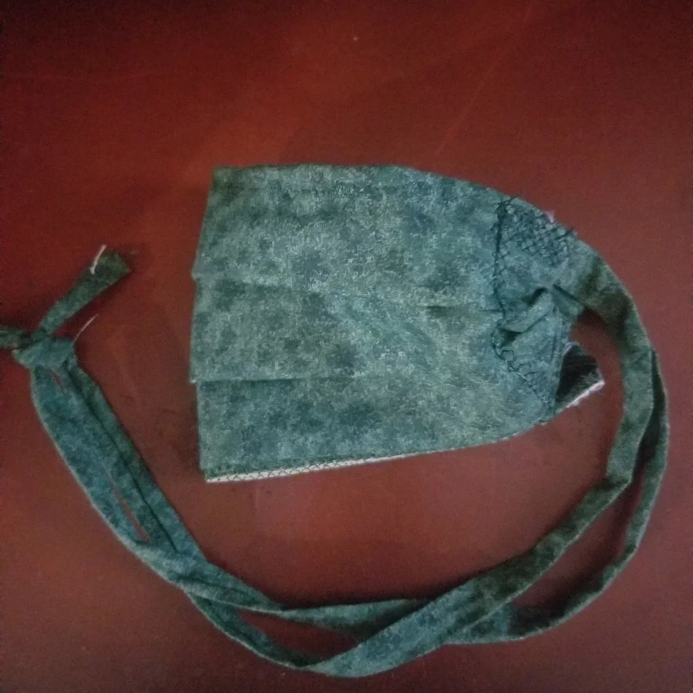 Cloth Face Mask - Silver/Copper Filters-Moss Green
